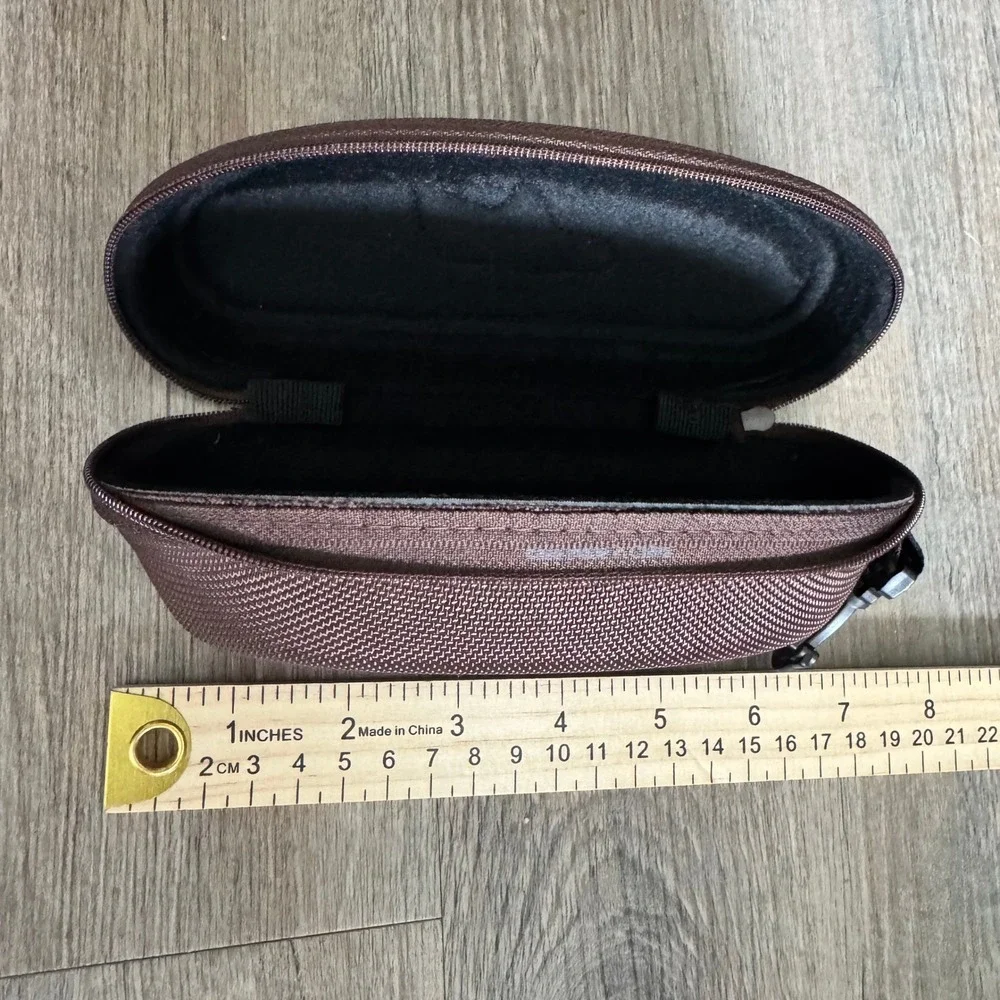 Maui Jim Sunglass Brown Zippered Case Blue Logo CASE ONLY Swivel Clip